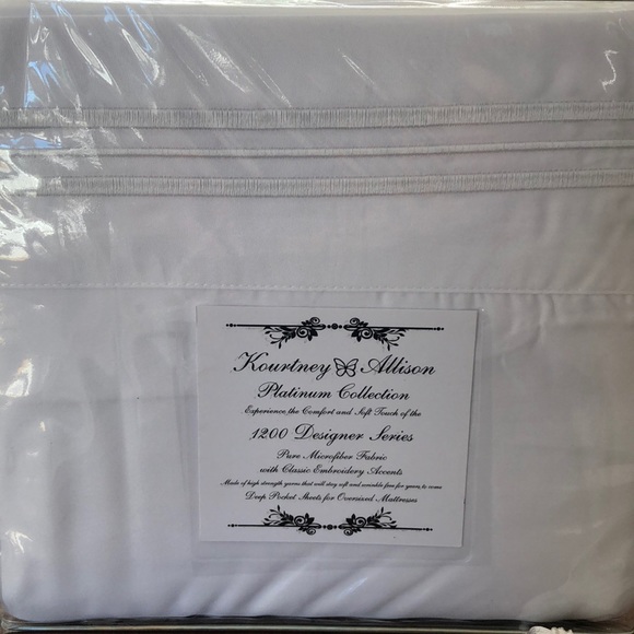 Kourtney Allison 4 piece Bedsheets New Twin White - Picture 1 of 2